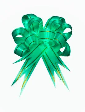 Green ribbon on white Stock Photos