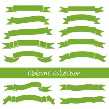 Green ribbons Stock Illustration