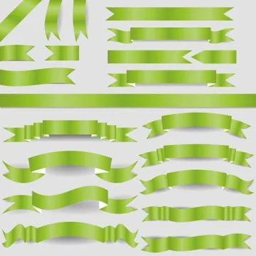 Green ribbons Stock Illustration