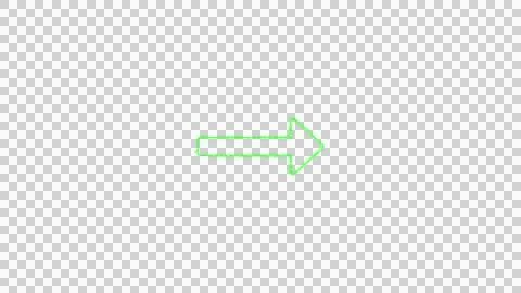Green right arrow isolated on transparent background pointing towards the r.. Иллюстрация