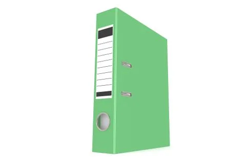 A green ring binder isolated on a white background Illustrazione stock