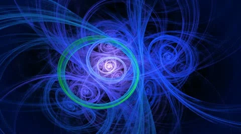 Green ring on blue motion background d4446B Stock Footage 22024857