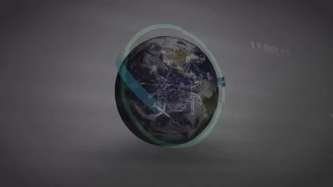 Green ring forming around rotating Earth pulsing circuits and bands guiding jets Stock Footage 311883692
