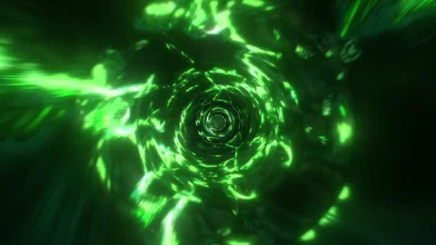 Green Ring Tunnel VJ Loop Stock Footage 329997194