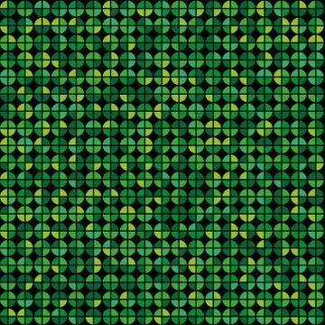 Green Rings Diagram Seamless Pattern 库存插图