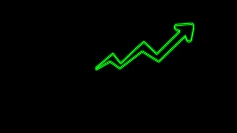 Green Rising Line Chart Arrow Growth Graphic Stock Footage 346814875