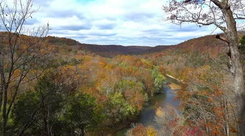 Green River at Mammoth Cave National Park 1 HD In Autumn Stock Footage