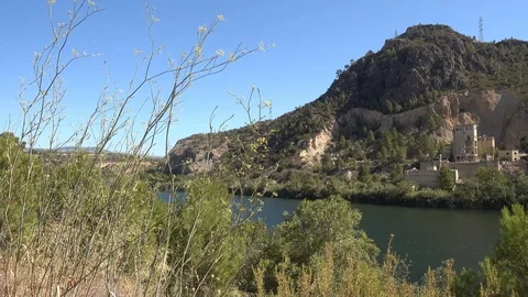 The green road of the Ebro on a clear day Stock-Footage 115827235
