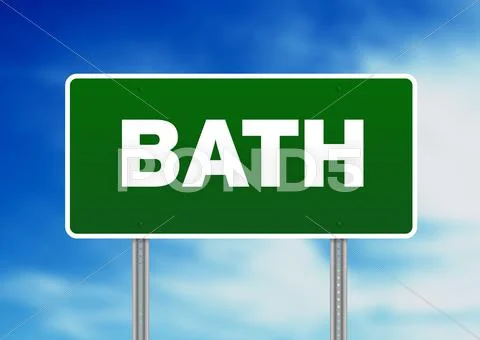 Green road sign - bath, england Stock Illustration
