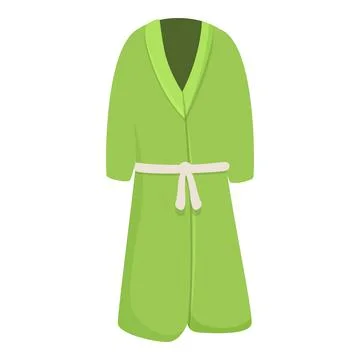 Green robe icon cartoon vector. Fabric cloth Stock Illustration