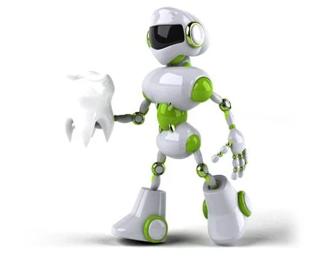 Green robot - 3D Illustration Stock Illustration