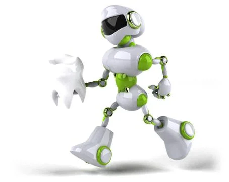 Green robot - 3D Illustration Stock Illustration
