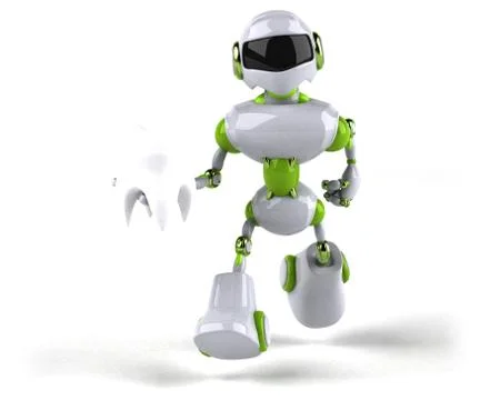 Green robot - 3D Illustration Stock Illustration