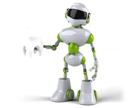 Green robot - 3D Illustration Stock Illustration