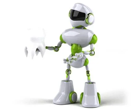 Green robot - 3D Illustration Stock Illustration