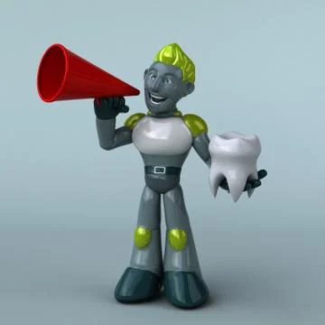 Green Robot - 3D Illustration Stock Illustration