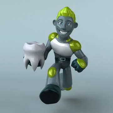Green Robot - 3D Illustration Stock Illustration