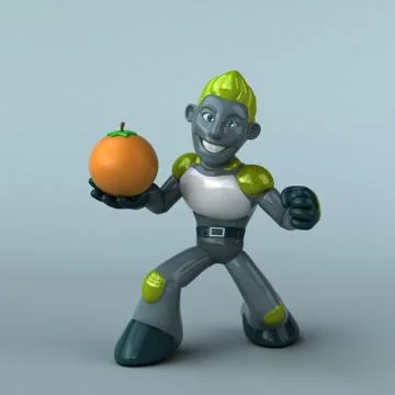Green Robot - 3D Illustration Stock Illustration