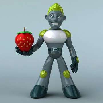 Green Robot - 3D Illustration Stock Illustration
