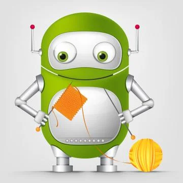 Green robot character イラスト素材