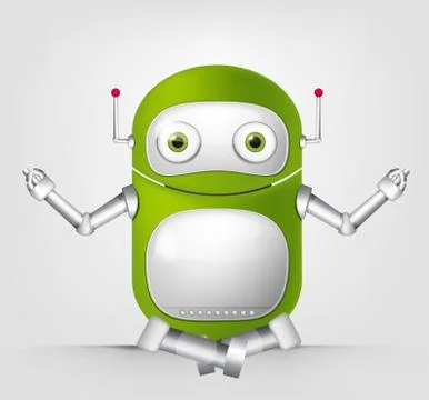 Green robot character Stock Illustration