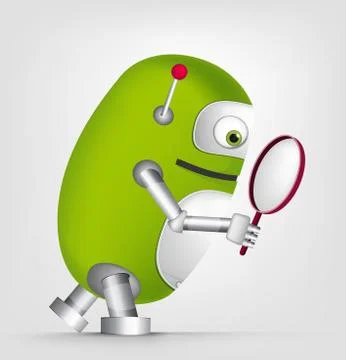 Green robot character Stock Illustration