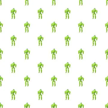 Green robot characters forming a seamless pattern Stockillustratie
