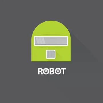 Green robot head logo design 스톡 일러스트