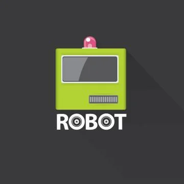 Green robot head logo design 스톡 일러스트