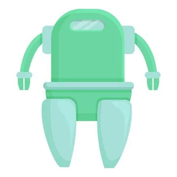 Green robot icon cartoon vector. Kid education イラスト素材