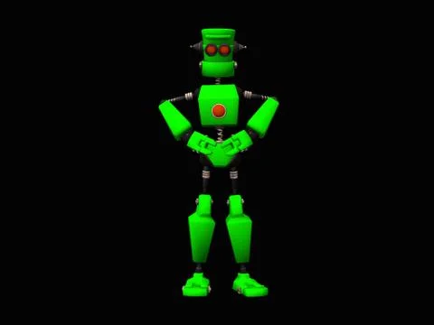 Green Robot Stock Illustration