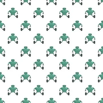 Green robot seamless pattern promoting artificial intelligence Stock Illustration