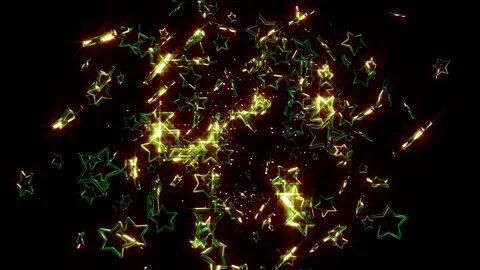 Green rock and star explosion particle animation Stock Footage 148072996