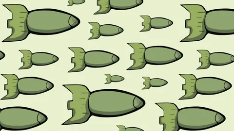 Green rockets fly back Stock Footage 92397416