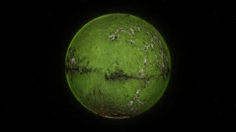 Green Rocky Exoplanet Seamless Loop 1 Stock Footage 287464597