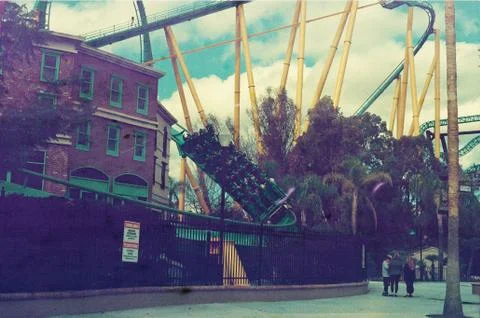 Green Roller Coaster Foto stock