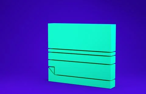 Green Rolling paper icon isolated on blue background. Minimalism concept. 3d  Stock Illustration