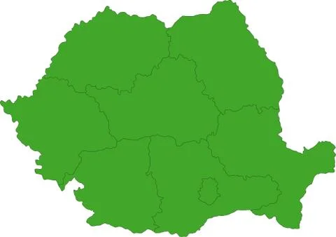 Green Romania map Stock Illustration