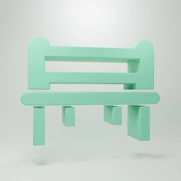 Green Romantic bench icon isolated on grey background. Minimalism concept. .. Stockillustratie