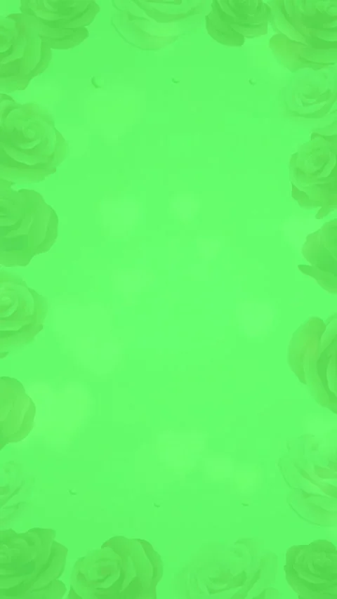 Green roses floral frame background for vertical video Stock Footage 327956350