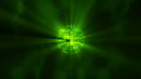 Green Rotating Disco Ball Stock Footage 85189906