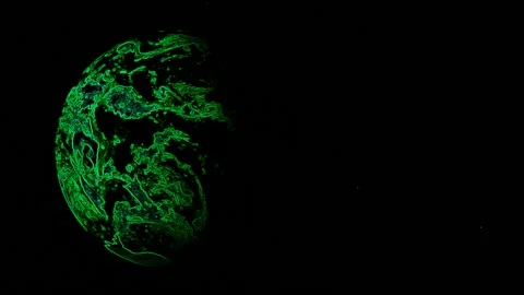 Green Rotating Planet Video stock 131332472