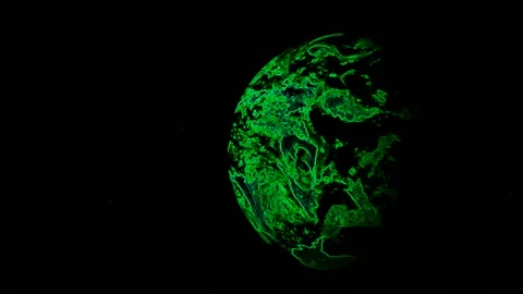 Green Rotating Planet A 库存影片 133393618