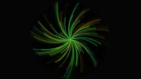 Green rotating spiral lines animation abstract light flow pattern on black .. 스톡 동영상 341850863