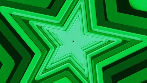 Green Rotating Star Tunnel Stock Footage 100039162