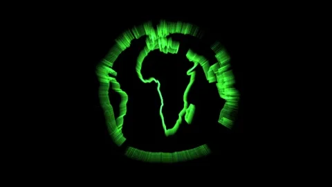 Green rotating wireframe earth Vidéo 90553197