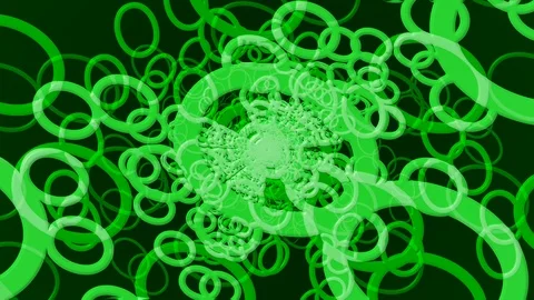 Green Rotation Lots of Circle Stock Footage 100458160