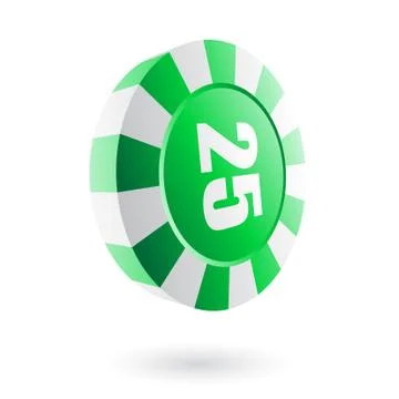 Green roulette chip Stock Illustration