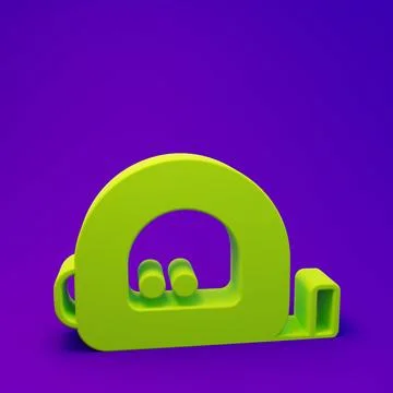 Green Roulette construction icon isolated on purple-blue background. Tape m.. Ilustración de archivo
