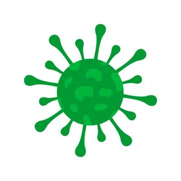 Green round bacterium or virus isolated on white background Illustrazione stock